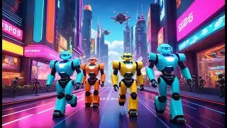Five Little Robots on the Run | Fun Robot Song for Kids | Learning Numbers and Robots
