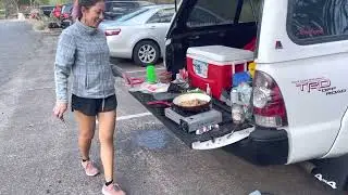 Making some breakfast at Zion National Park