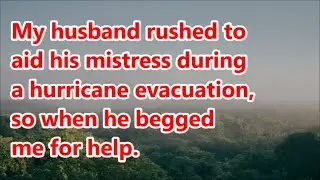 My husband rushed to aid his mistress during a hurricane evacuation, so when he begged me for help.
