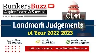 CL#1 Landmark Judgements of Year 2022-2023 | Supreme Court Judgements Interpretation by RankersBuzz