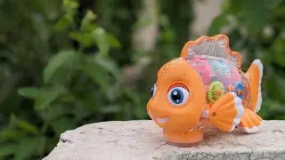Unboxing Transparent gear kids baby Toy Fish super light and music 🥰🤩