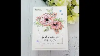 Shimmering Flowers Card Frame Overlay + Copic Markers