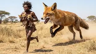 Life Ancient Million Years Ago: Prehistoric Man Confronts Giant Fox Mother | Python and Fox Pup