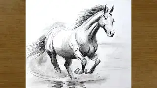 At Resmi Nasıl Çizilir | Adım Adım At Çizimi | Karakalem Çizimleri | How To Draw Horse