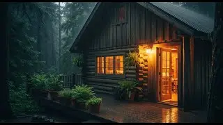Forest Cabin in the Rainy Night 🌲 | Relaxing Rain Ambience for Sleep