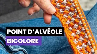Points tricot deux couleurs  - Comment tricoter le point d'alv&eacute;ole bicolore ?