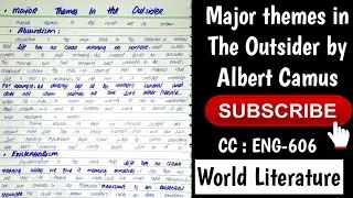 Major themes in the Outsider by Albert Camus in easy Wording