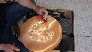 Pomegranate copper plate, handmade by David Miro and his son Dror