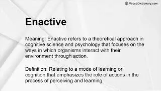 Enactive Meaning