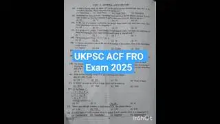 ACF FRO LO exam UKPSC Utttarakhand, May 18, 2025