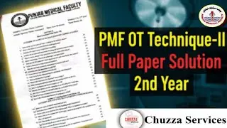 Operation Theatre Technique-II | PMF 2nd Year | Complete Paper Solution | OT Technician | Past Paper