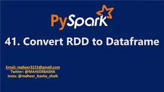 41. Convert RDD to Dataframe in PySpark | Azure Databricks #spark #pyspark #azuresynapse #databricks
