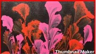 (170) A string pull flowers acrylic paint pouring