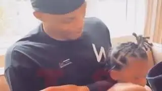Russell Westbrook&nbsp;is working overtime doing his daughter&rsquo;s hair. 😍👏🏽