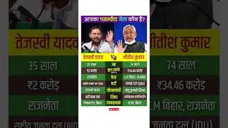 Tejashwi Yadav vs Nitish Kumar Biography #tejashwiyadav #nitishkumar #rjd #jdu #biharpolitics#shorts