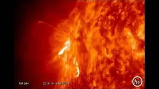 Solar Flare Eruption - A full day of video on the new AR 1153 & 1155 (Nov 18, 2011) - Video Vax