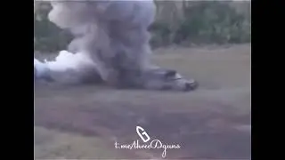 #Russian T-72 equipped with a mine plow hits SIX mines consecutively and keeps going.