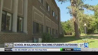 School in Kalamazoo teaching students outdoors