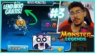 PEGUEI MEU PRIMEIRO LENDÁRIO DE GRAÇA MAS ESTOU FALIDO NO MONSTER LEGENDS!! Ep.3