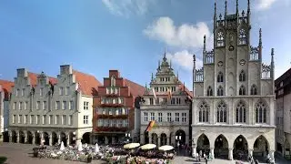 Германия.  Мюнстер: прогулка по старому городу, церковь M&uuml;nster