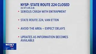 Emergency Crews Respond to Crash with Entrapment in Van Etten