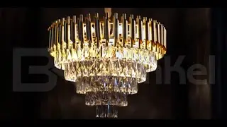 L&aacute;mpara Candil Gold Lujo Moderno Di&aacute;metro 60cm Cristal Modelo BKI002 Benkel