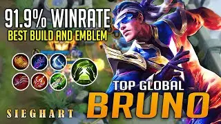 91.9% Winrate Bruno Best Build 2020 | Gameplay by Top 1 Global Bruno - SIEGHART | Mobile Legends