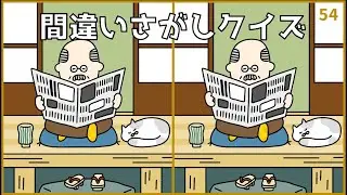 【間違い探しゲーム】大人向け脳トレ動画！日々の頭の体操におすすめ【イラスト編】#54