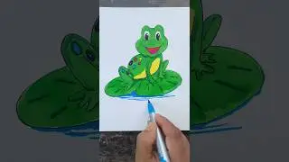 Easy Frog Drawing 🐸🌈🐸 For Kids #shorts #easydrawing #kidsvideos #anaya #kids #kidsdrawing