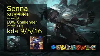 Senna Support & Sion vs Yuumi & Ezreal - EUW Challenger 9/5/16 Patch 11.4 Gameplay