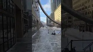 Blowing snow in Montreal after a record blizzard