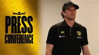 Alex Rufer speaks to media at the airport after last night's 0-0 draw with Melbourne Victory