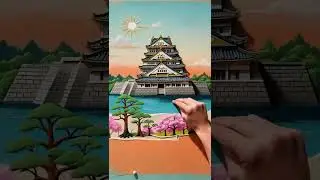 Osaka Castle Sand Art Stunning Japanese Landmark in Sand #pyramidsofegypt #sanddrawing #art  #artist