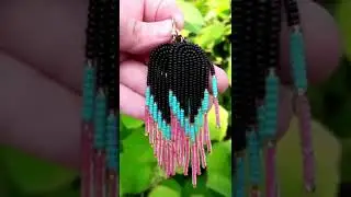 Fringe beaded earrings #shorts