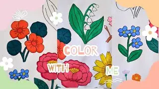 Relaxing Flower Coloring with Calming Nature Sounds | Stress Relief Art