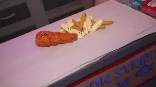 British artist recreates London's fish and chips with felt | REUTERS