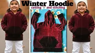 Winter Hoodie cutting and stitching ll बच्चे के लिए velvet hoodie cutting ✂️ and stitching #hoodie