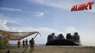 US Military Lands Troops And Equipment On Puerto Rico Beach During Heightened Caribbean Operations