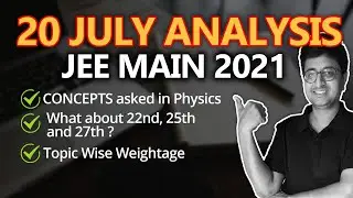 20th July Both Shift Analysis - JEE Main 2021 | What about 22nd, 25th and 27th July ? by Mohit Sir