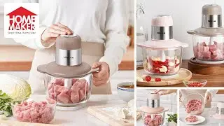 300W Food Chopper, Grinder, Blender, Food Processor with 2L BPA-Free Glass Bowl, 2 Speeds Control