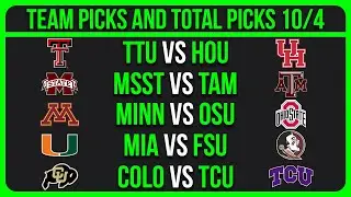 College Football Picks Today 10/4/25 NCAAF Week 6 Betting Picks and Predictions