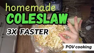 My First Homemade Coleslaw 3x faster | POV #coleslaw #homemade #povcooking