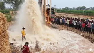 Borewell Drilling | 60 फीट पे खतरनाक पानी | 20 HP मोटर | How water boring machine Works ll borewell