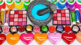 🌈RAINBOW Slime🌈 Mixing random into Glossy Slime I Making Heart Eyeshadow Slime Mixing Glitter #21