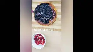 Peach filled cake with cherry sauce/recipe link in description #cake #shorts