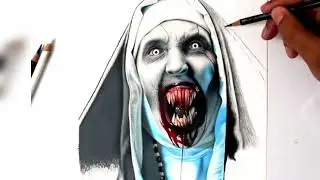 The Nun ( Valak) - Colored Pencils drawind/