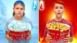 Hot vs Cold Challenge: Fire, Ice, and Frozen Makeup! 💄❄️