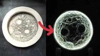 How To Making A Moon Lamp At Home/DIY Viral 3D Textured Moon Light With Wall Putty ❤️  