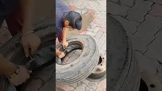 Bus tyre puncture repair