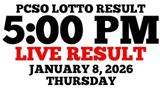 Lotto Result Today 5:00 PM Draw January 8, 2026 Thursday PCSO LIVE Result